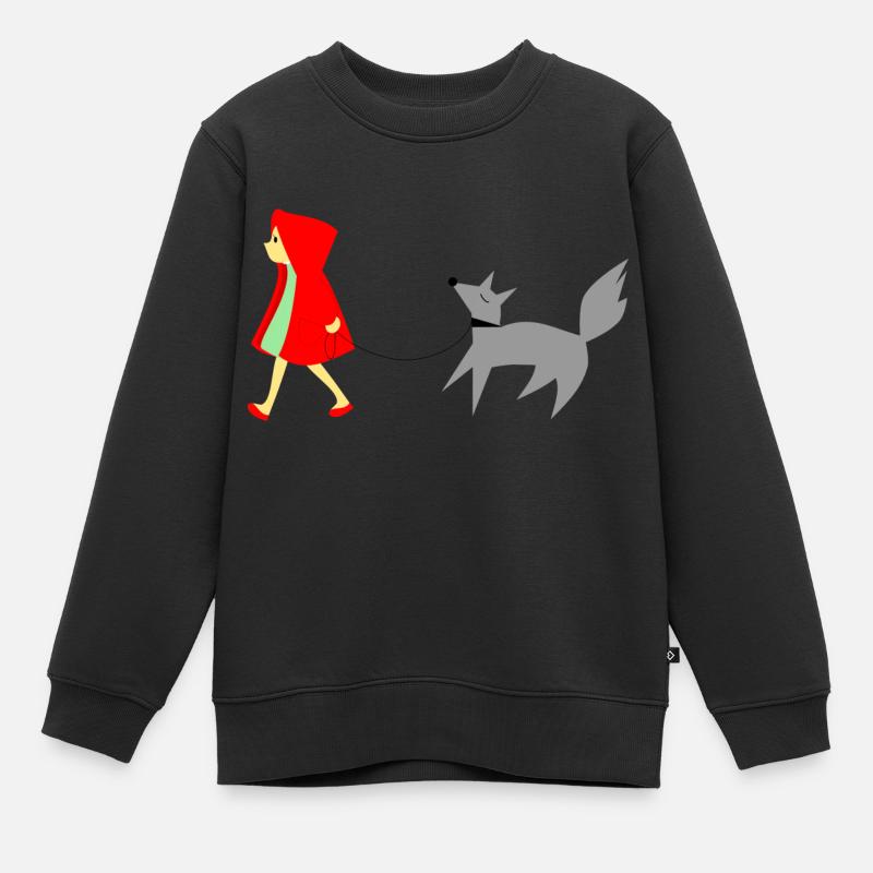Le Petit Chaperon Rouge et le Loup - Sweat Premium enfant bio - noir