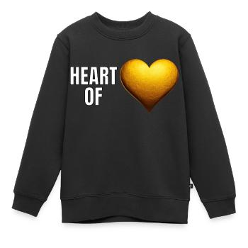 Goldener Schriftzug Herz aus Gold - Kinder Premium Organic Sweatshirt - Schwarz - Vorne - AI Model Kid Female (0cm)