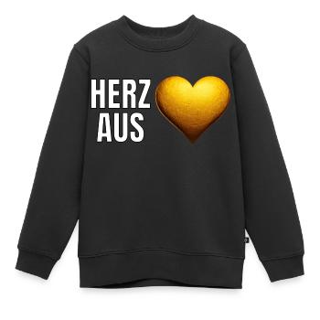 Goldener Schriftzug Herz aus Gold - Kinder Premium Organic Sweatshirt - Schwarz - Vorne - AI Model Kid Female (0cm)