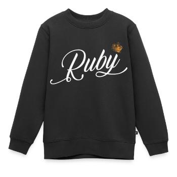 Ruby Custom Name für Frauen Kinder Kleinkinder - Ruby - Kinder Premium Organic Sweatshirt - Schwarz - Vorne - AI Model Kid Female (0cm)
