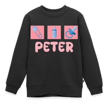Cadeau pour Peter - Sweat Premium enfant bio - noir - Devant - AI Model Kid Female (0cm)