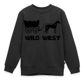 western kutsche wild west - Kinder Premium Organic Sweatshirt - Schwarz - Vorne - AI Model Kid Female (0cm)