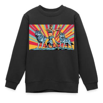nVx Artemis 1 - Kinder Premium Organic Sweatshirt - Schwarz - Vorne - AI Model Kid Female (0cm)