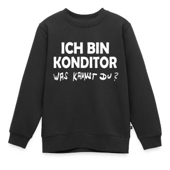 Konditor als Beruf - Kinder Premium Organic Sweatshirt - Schwarz - Vorne - AI Model Kid Female (0cm)