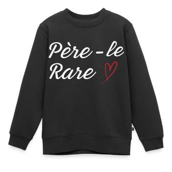 Seltene Perle Papa - Papa Geschenkidee - Kinder Premium Organic Sweatshirt - Schwarz - Vorne - AI Model Kid Female (0cm)