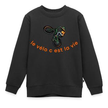 Radfahren ist Leben,Radfahren,Radfahrer,Radfahren - Kinder Premium Organic Sweatshirt - Schwarz - Vorne - AI Model Kid Female (0cm)