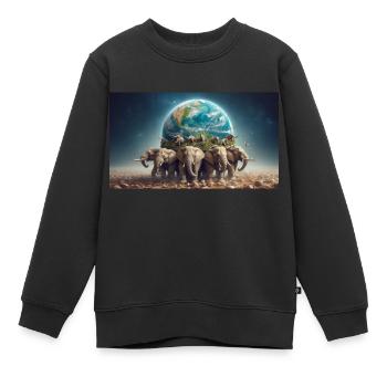 Carry the world - Kinder Premium Organic Sweatshirt - Schwarz - Vorne - AI Model Kid Female (0cm)
