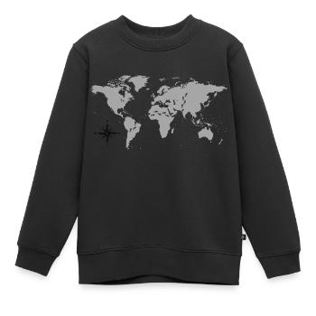 Reisender auf Weltreise - Kinder Premium Organic Sweatshirt - Schwarz - Vorne - AI Model Kid Female (0cm)