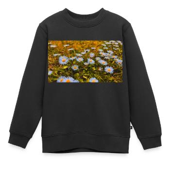 Daisies in Bloom - Kids Premium Organic Sweatshirt - black - Front - AI Model Kid Female (0cm)