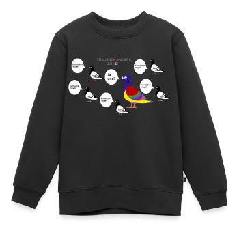 Trau dich anders zu sein - Kinder Premium Organic Sweatshirt - Schwarz - Vorne - AI Model Kid Female (0cm)