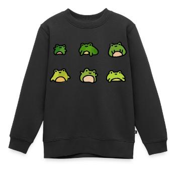 Entzückende Cartoon-Frösche - Kinder Premium Organic Sweatshirt - Schwarz - Vorne - AI Model Kid Female (0cm)