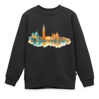 Venise (ville) - Sweat Premium enfant bio - noir - Devant - AI Model Kid Female (0cm)
