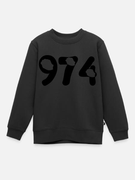974 Reunion map tattoo - Sweat Premium enfant bio - noir