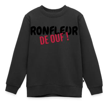 Ronfler / Ronfleur / Ronfleuse / Ronflement - Sweat Premium enfant bio - noir - Devant - AI Model Kid Female (0cm)