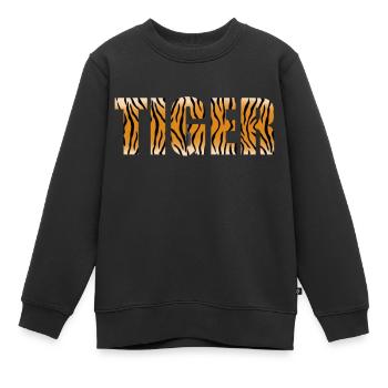 Conception de tigre - Sweat Premium enfant bio - noir - Devant - AI Model Kid Female (0cm)