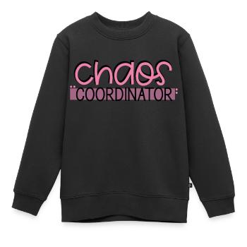 Chaos Coordinator - Sweat Premium enfant bio - noir - Devant - AI Model Kid Female (0cm)