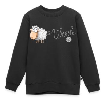 Schaf Wolle, Witziges Sujet, Tierverliebte, Lustig - Kinder Premium Organic Sweatshirt - Schwarz - Vorne - AI Model Kid Female (0cm)