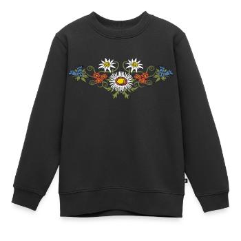 Les plus belles fleurs alpines - Sweat Premium enfant bio - noir - Devant - AI Model Kid Female (0cm)