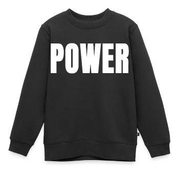POWER weißer Slogan Force Courage Test Survivor - Kinder Premium Organic Sweatshirt - Schwarz - Vorne - AI Model Kid Female (0cm)