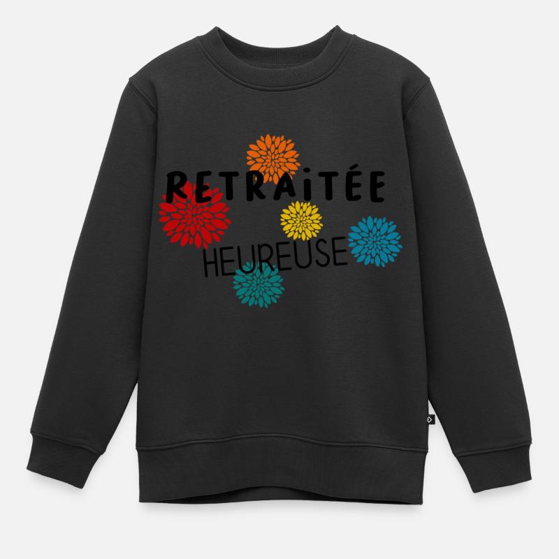 RETRAITE. BONNE RETRAITE. JOYEUSE RETRAITE - Sweat Premium enfant bio - noir