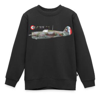 Hawk 75 - Sweat Premium enfant bio - noir - Devant - AI Model Kid Female (0cm)