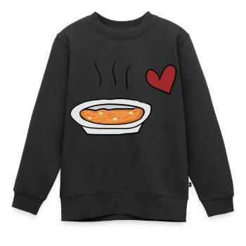 Suppe rotes - Kinder Premium Organic Sweatshirt - Schwarz - Vorne - AI Model Kid Female (0cm)