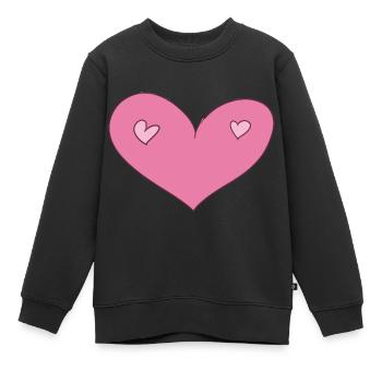 herzen herz - Kinder Premium Organic Sweatshirt - Schwarz - Vorne - AI Model Kid Female (0cm)