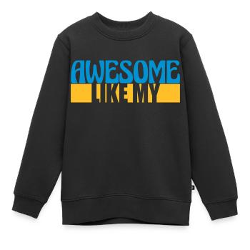 Template Vorlage Awesome Like - Kids Premium Organic Sweatshirt - black - Front - AI Model Kid Female (0cm)