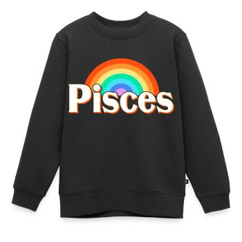 Sternzeichen Fische - Kinder Premium Organic Sweatshirt - Schwarz - Vorne - AI Model Kid Female (0cm)