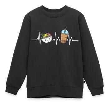 Cuisine asiatique japonaise Thé Ramen I Cadeau - Sweat Premium enfant bio - noir - Devant - AI Model Kid Female (0cm)