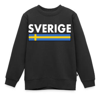 Sverige - Kinder Premium Organic Sweatshirt - Schwarz - Vorne - AI Model Kid Female (0cm)
