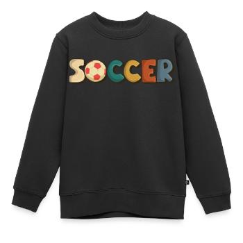 Football Footballeur Attaquant Garçons Coupe du Monde Hommes - Sweat Premium enfant bio - noir - Devant - AI Model Kid Female (0cm)