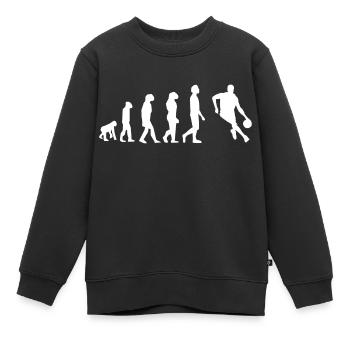 Basket évolution - Sweat Premium enfant bio - noir - Devant - AI Model Kid Female (0cm)