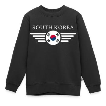 Corée du Sud, Corée du Sud - Sweat Premium enfant bio - noir - Devant - AI Model Kid Female (0cm)