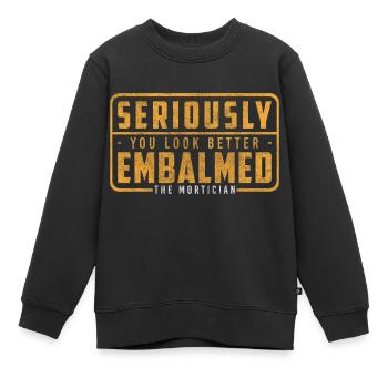 Totengräber Beerdigung Sarg Trauer - Kinder Premium Organic Sweatshirt - Schwarz - Vorne - AI Model Kid Female (0cm)