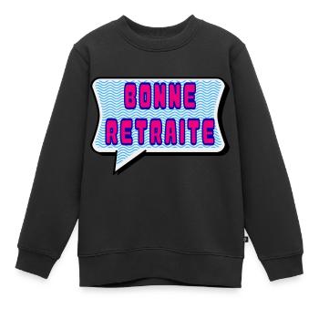 RETRAITE. RETRAITE. RETRAITEE. RETRAITE - Sweat Premium enfant bio - noir - Devant - AI Model Kid Female (0cm)
