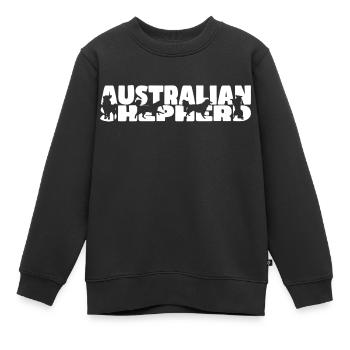 Berger australien - Sweat Premium enfant bio - noir - Devant - AI Model Kid Female (0cm)