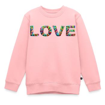 LOVE Zotteliges Fell Bunt - Kinder Premium Organic Sweatshirt - Rosa - Vorne - AI Model Kid Female (0cm)