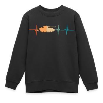 Kampfpanzer-Herzschlag - Kinder Premium Organic Sweatshirt - Schwarz - Vorne - AI Model Kid Female (0cm)