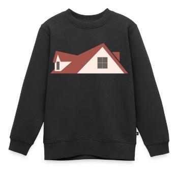 Dach - Kinder Premium Organic Sweatshirt - Schwarz - Vorne - AI Model Kid Female (0cm)