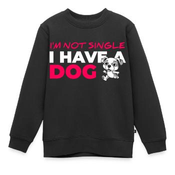 Am not Single I Have A Dog - Kids Premium Organic Sweatshirt - black - Front - AI Model Kid Female (0cm)