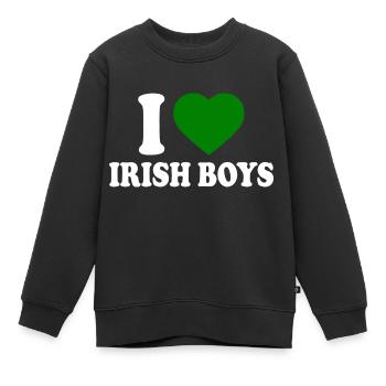 I love irish boys - Kinder Premium Organic Sweatshirt - Schwarz - Vorne - AI Model Kid Female (0cm)