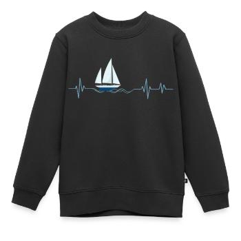 Heartbeat Veil - Gift Idea - Kids Premium Organic Sweatshirt - black - Front - AI Model Kid Female (0cm)