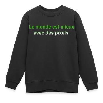 GEEK HUMOR LUSTIGER WITZ - Kinder Premium Organic Sweatshirt - Schwarz - Vorne - AI Model Kid Female (0cm)