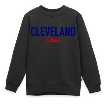 Cleveland - Ohio - USA - United States of America - Kids Premium Organic Sweatshirt - black - Front - AI Model Kid Female (0cm)