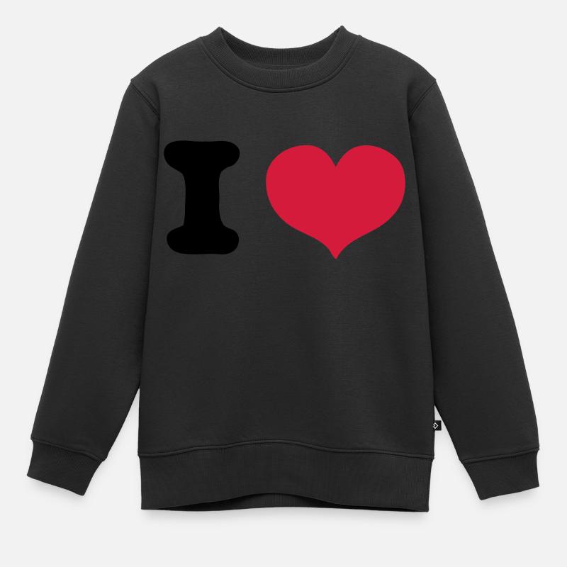 i love - Sweat Premium enfant bio - noir