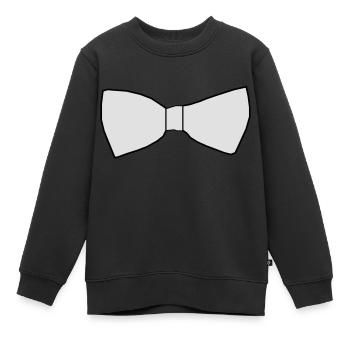 Fake-Fliege vektor weiß - Kinder Premium Organic Sweatshirt - Schwarz - Vorne - AI Model Kid Female (0cm)