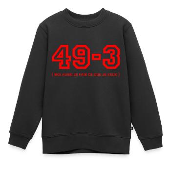 49-3 rouge - Sweat Premium enfant bio - noir - Devant - AI Model Kid Female (0cm)