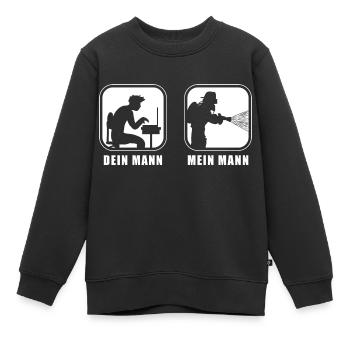 Dein Mann (Büro), Mein Mann (Feuerwehr) - Kinder Premium Organic Sweatshirt - Schwarz - Vorne - AI Model Kid Female (0cm)