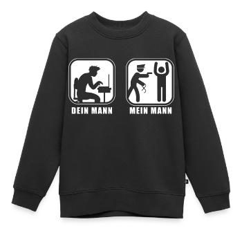 Dein Mann Mein Mann - Kinder Premium Organic Sweatshirt - Schwarz - Vorne - AI Model Kid Female (0cm)